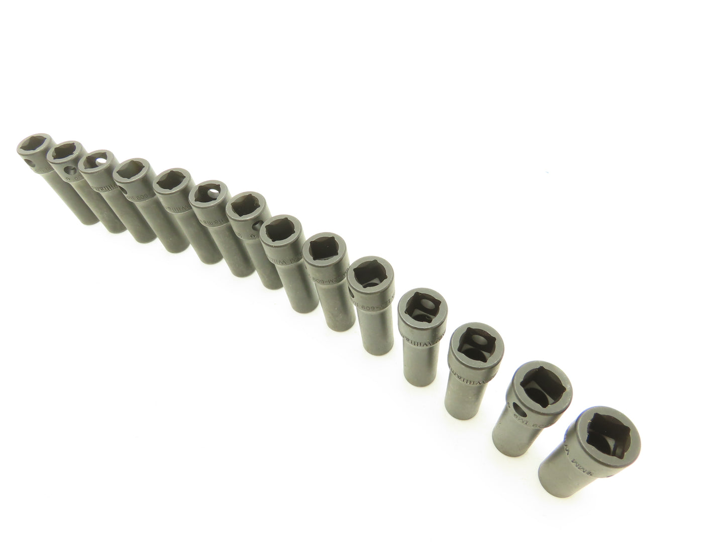 Williams 12M-609 IMP 3/8" Drive 9MM 6 Point Impact Socket Deep 2-1/8"L Lot of 14
