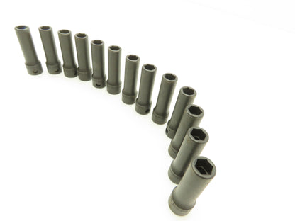 Williams 12M-609 IMP 3/8" Drive 9MM 6 Point Impact Socket Deep 2-1/8"L Lot of 13