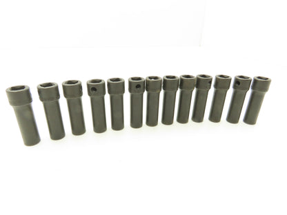Williams 12M-609 IMP 3/8" Drive 9MM 6 Point Impact Socket Deep 2-1/8"L Lot of 13