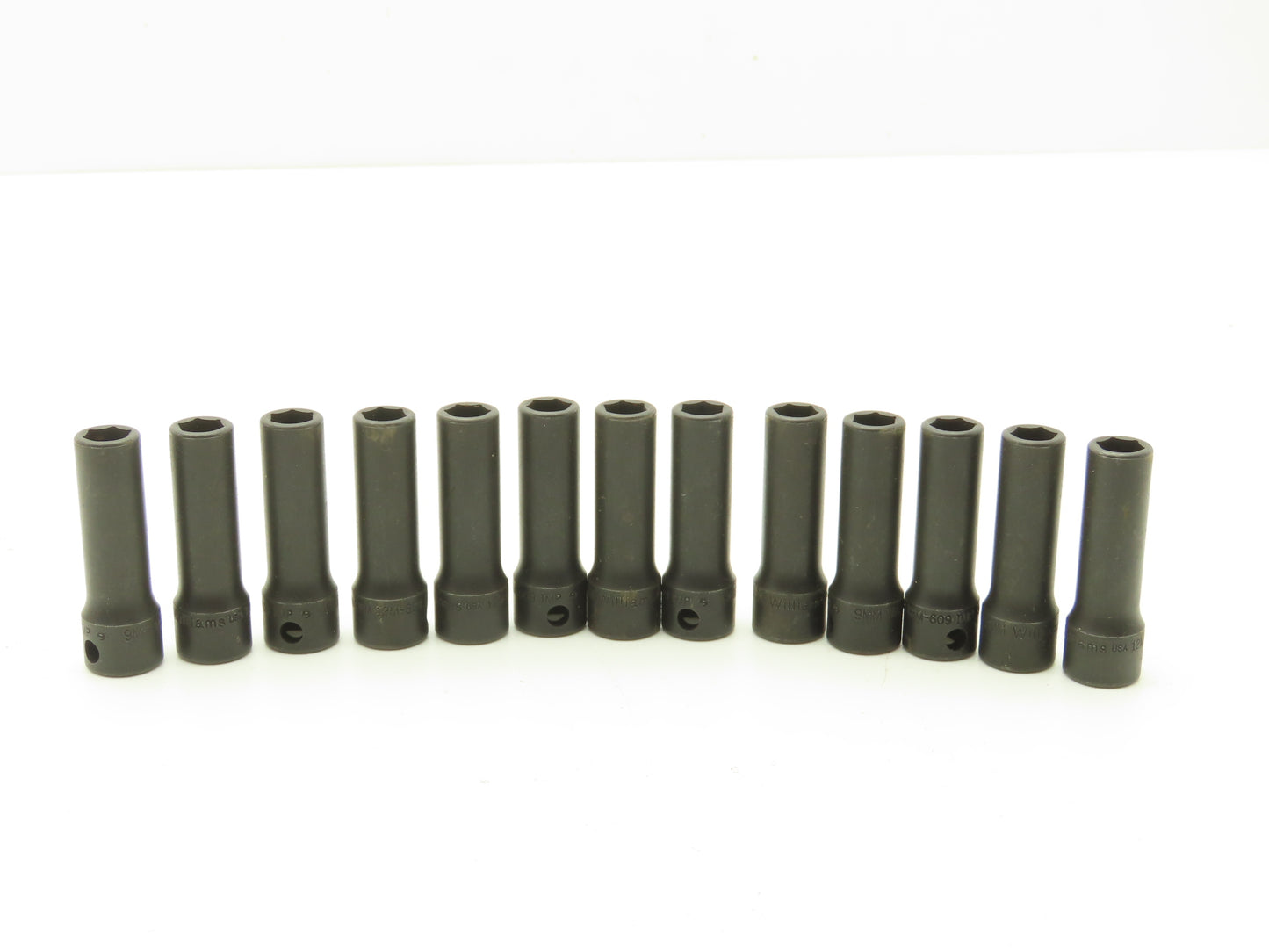 Williams 12M-609 IMP 3/8" Drive 9MM 6 Point Impact Socket Deep 2-1/8"L Lot of 13