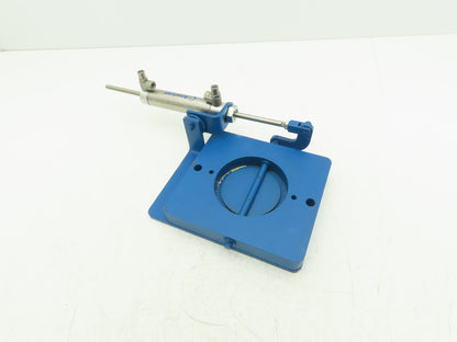 Steel Hopper Feed Bin Pneumatic Flap Gate 3"Opening 6-1/4"x7" Flange Blue