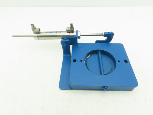 Steel Hopper Feed Bin Pneumatic Flap Gate 3"Opening 6-1/4"x7" Flange Blue