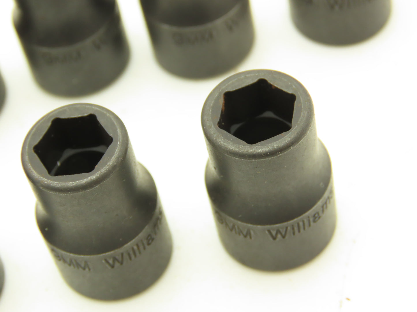 Williams 2M-609 IMP 3/8" Drive 9MM 6 Point Impact Socket Shallow Lot of 19