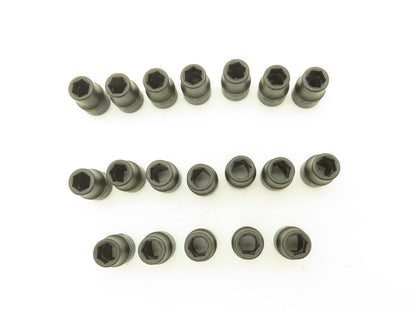 Williams 2M-609 IMP 3/8" Drive 9MM 6 Point Impact Socket Shallow Lot of 19