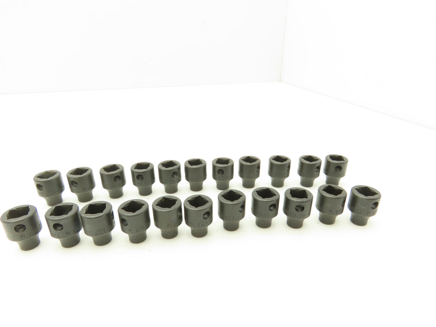 Williams 2M-607 IMP 3/8" Drive 7MM 6 Point Impact Socket Shallow Lot of 22