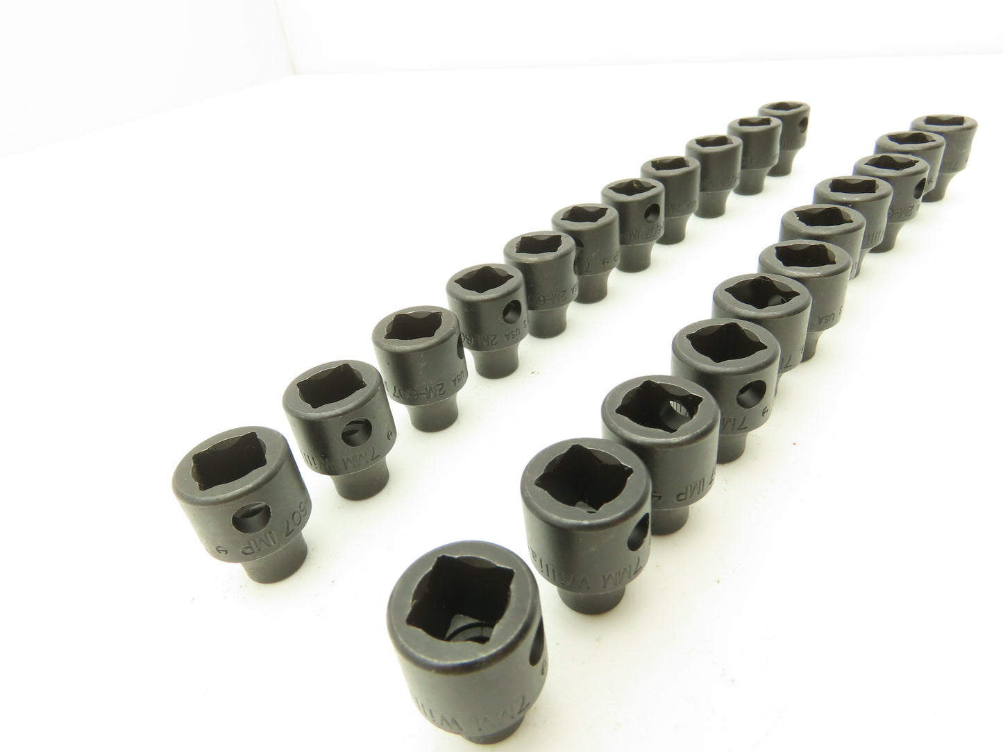 Williams 2M-607 IMP 3/8" Drive 7MM 6 Point Impact Socket Shallow Lot of 22