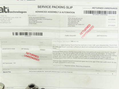 IR Ingersoll Rand QE8ST090F41S08 Inline Nutrunner *Parts or Repair*