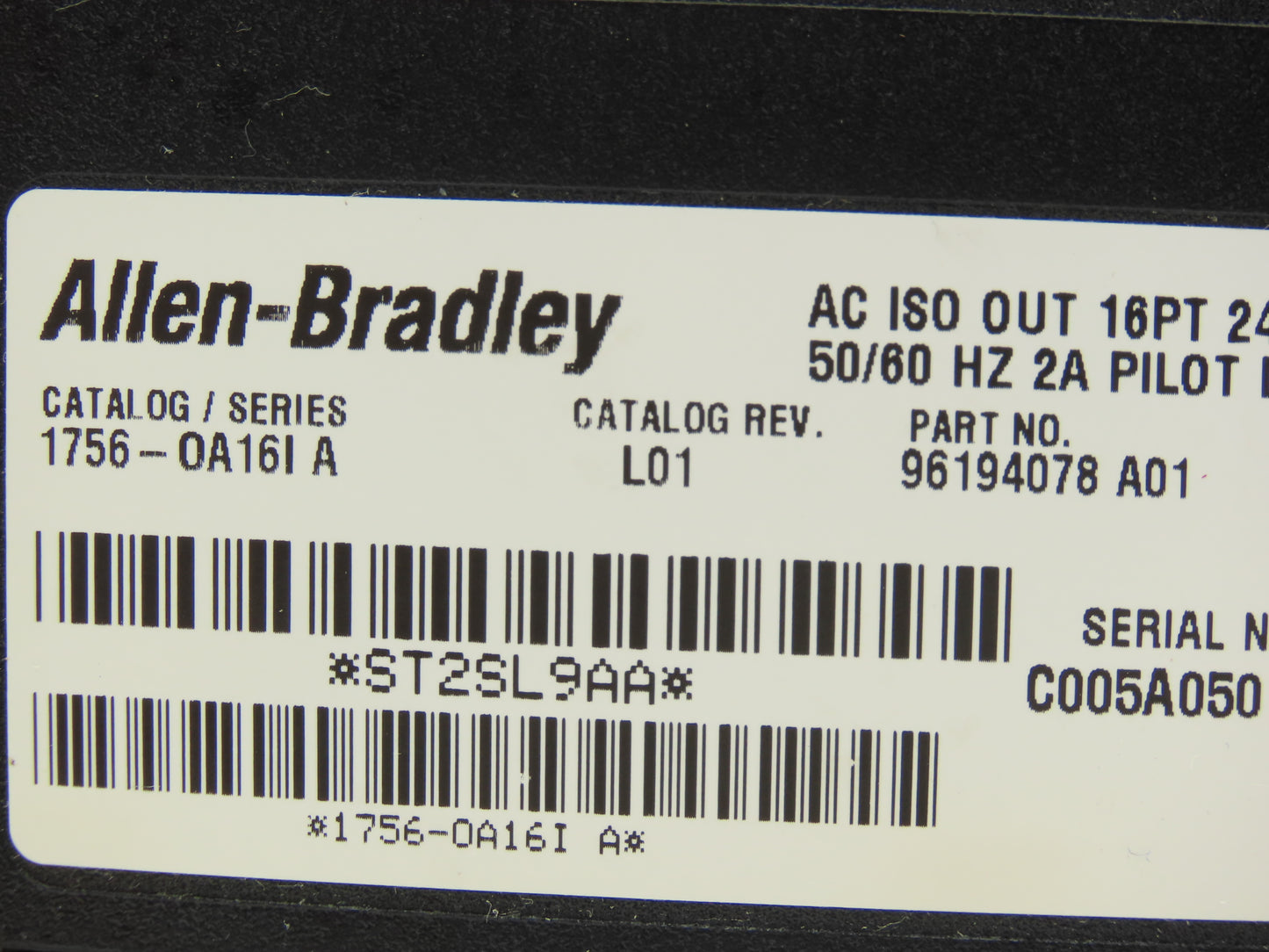 Allen Bradley 1756-0A16I ControlLogix 16PT Isolated Output 24VDC F/W Rev 2.1