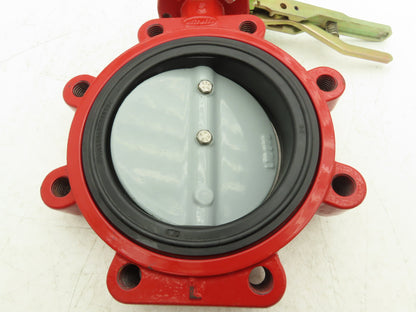 Ultraflo 06422170F570 Butterfly Valve 6" DI Body Buna Seat Nylon/DI Disc