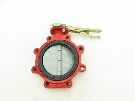 Ultraflo 06422170F570 Butterfly Valve 6" DI Body Buna Seat Nylon/DI Disc