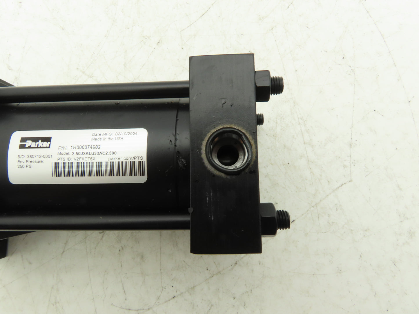 Parker 1H000074682 Pneumatic Cylinder 2.5" Bore 2-1/2" Stroke 250 PSI 3/4"-16