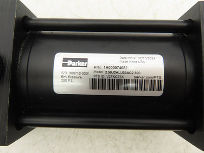 Parker 1H000074682 Pneumatic Cylinder 2.5" Bore 2-1/2" Stroke 250 PSI 3/4"-16