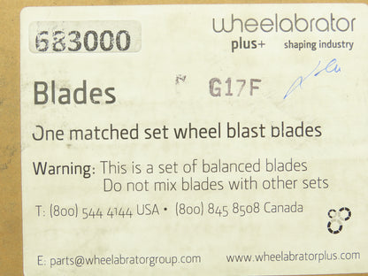 Wheelabrator 683000 Shot Blaster Wheel Blast Blades Matched Set of 8