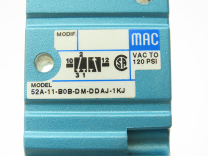 Mac 52A-11-B0B-DM-DDAJ-1KJ Pneumatic Solenoid Valve 3/2-Way 150psi 1/4"npt 24VDC