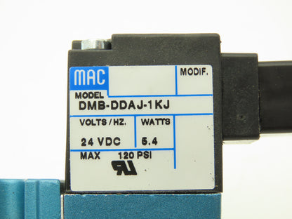 Mac 52A-11-B0B-DM-DDAJ-1KJ Pneumatic Solenoid Valve 3/2-Way 150psi 1/4"npt 24VDC