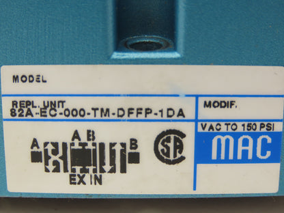 Mac 82A-EC-000-TM-DFFP-1DA Pneumatic Solenoid Valve 4/3 150psi 24VDC
