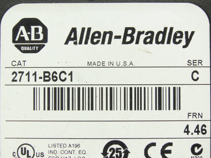 Allen Bradley 2711-B6C1 PanelView 600 HMI Control Panel Ser C FRN 4.46