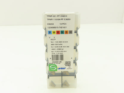 ISCAR TPMR 221-PF IC8250 Turning Insert Carbide 11.0mm Long T-Triangle Lot of 10