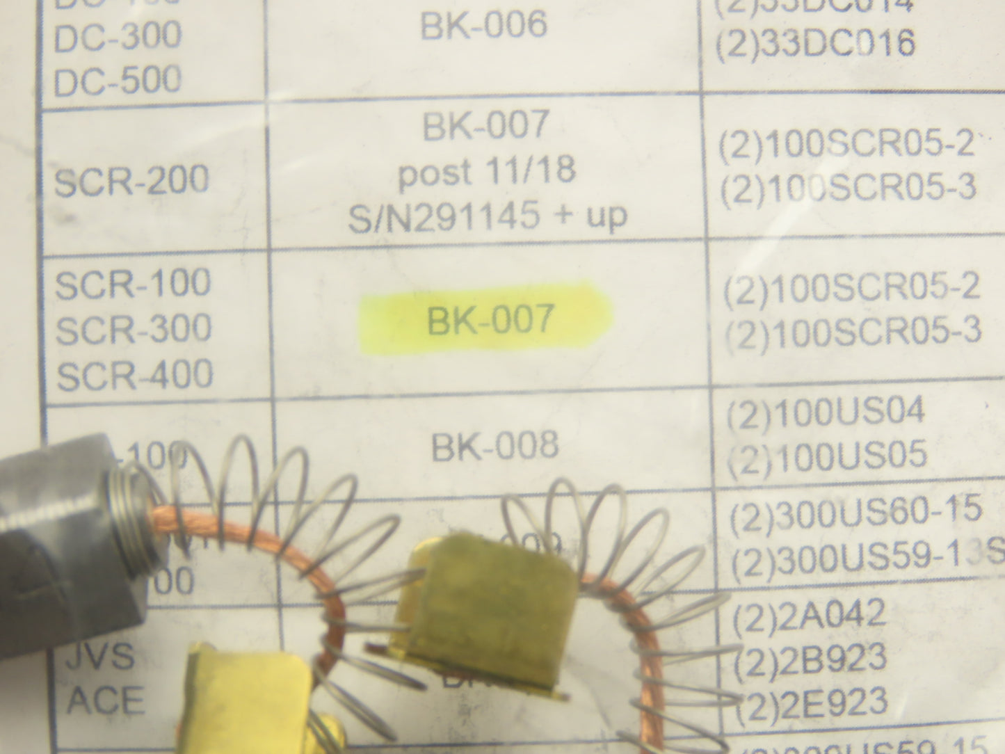 Vibco BK-007 SCR-100/300/400 Industrial Vibrator Carbon Brush Kit