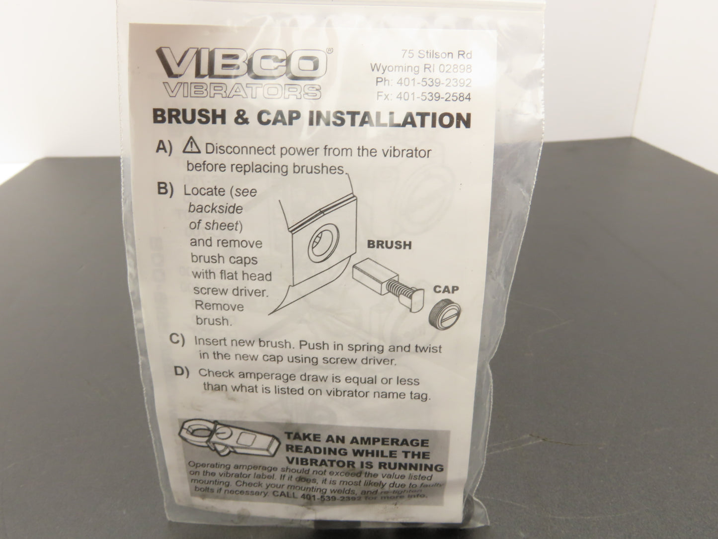 Vibco BK-007 SCR-100/300/400 Industrial Vibrator Carbon Brush Kit