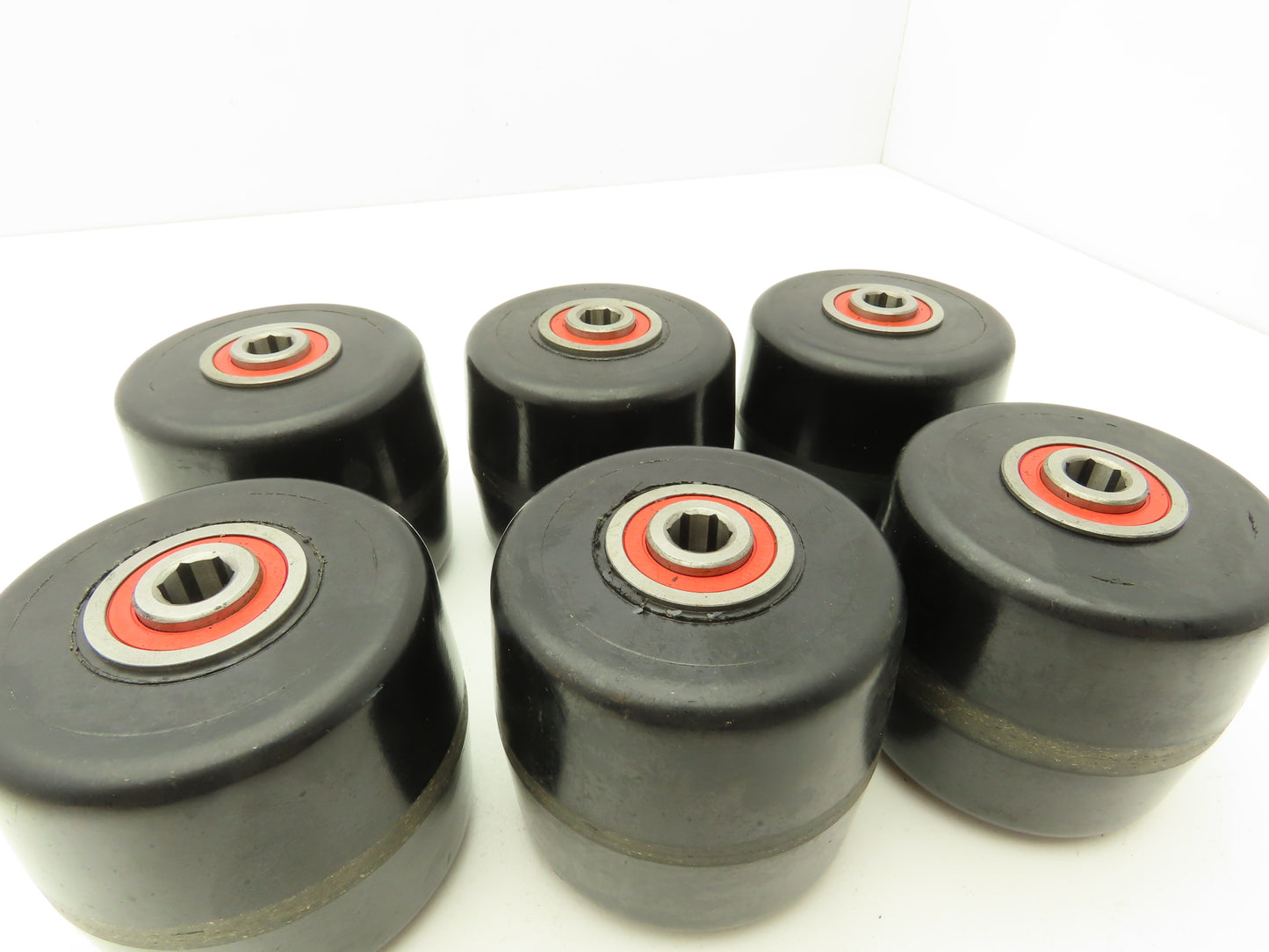 Magline 140141 Roller 3"W x 3.5"H 7/16" ID Used On Various Dollies Lot of 6