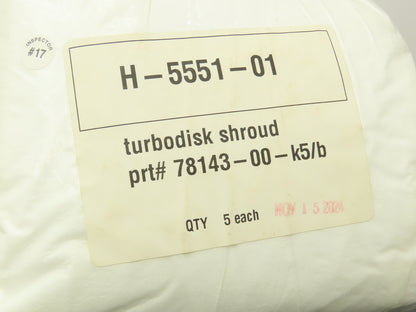 Ransburg 78143-00-K5 TurboDisk Applicator Shroud Cover White H-5551-01 Pack of 5