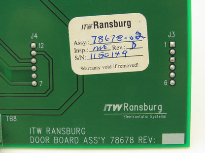 Ransburg 78678-02 Door Voltage Master 2 PC Circuit Board Assy
