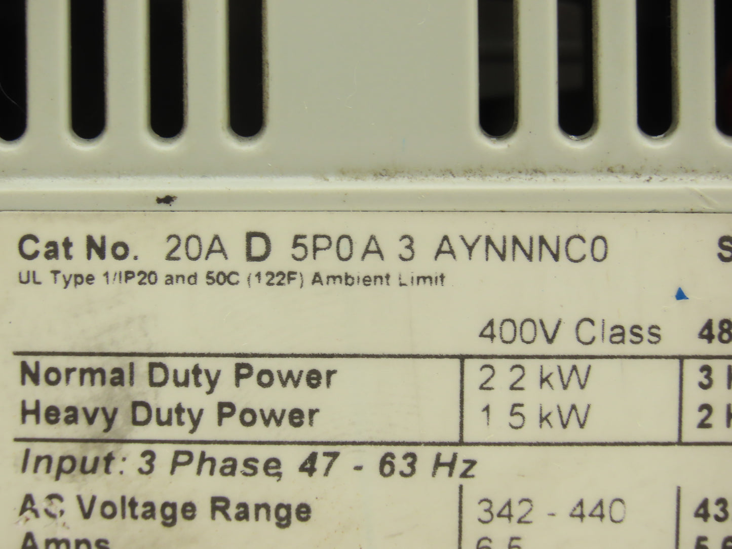 Allen Bradley 20AD5P0A3AYNNNC0 PowerFlex 70 Variable AC Drive VFD 3Hp 480V 3PH
