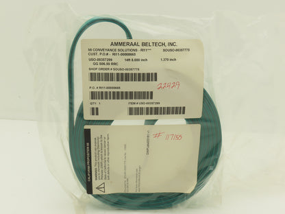 Ammeraal Beltech GG S06.50 RRC Green Conveyor Belt 1-3/8"W x 14' 8" Endless XNBR