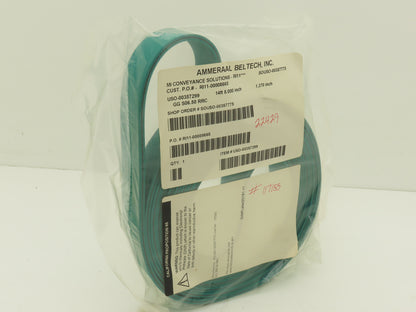 Ammeraal Beltech GG S06.50 RRC Green Conveyor Belt 1-3/8"W x 14' 8" Endless XNBR