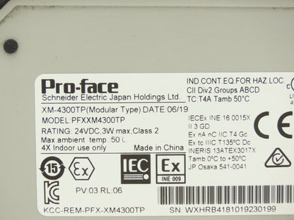 Pro-Face XM-4300TP Operator Control Panel 24VDC Input HDMI LCD Screen