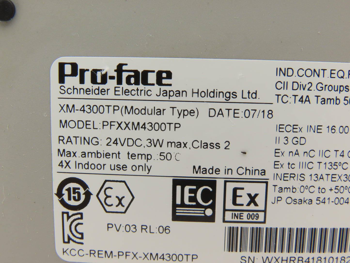 Pro-Face XM-4300TP Operator Control Panel 24VDC Input HDMI LCD Screen