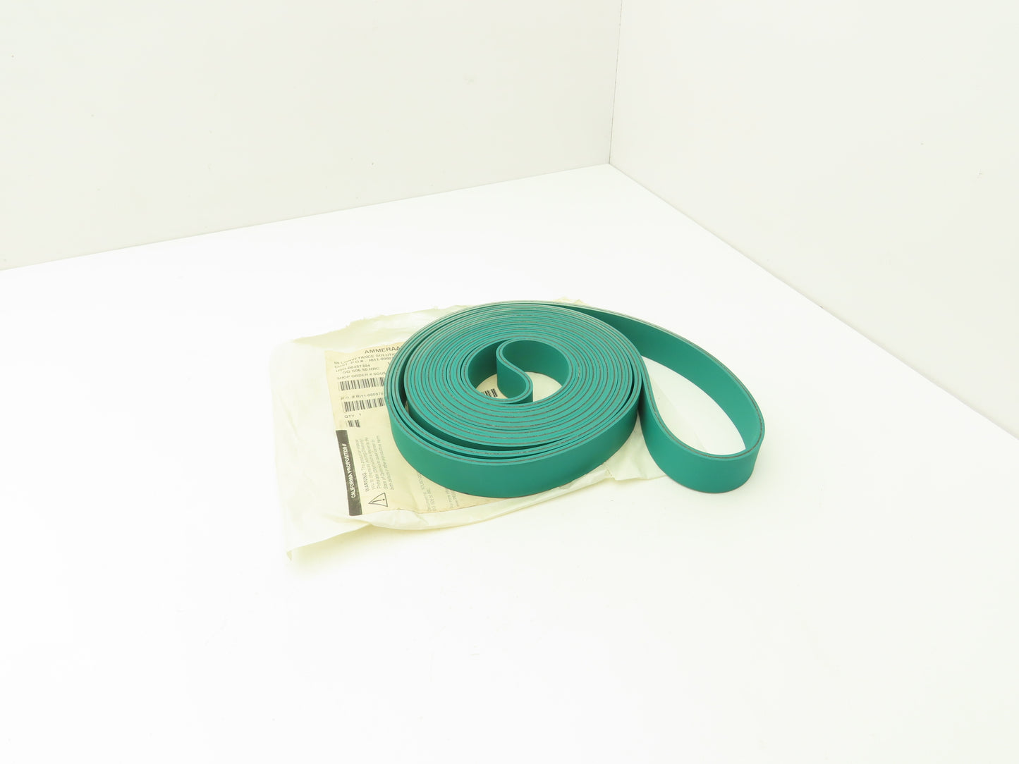 Ammeraal Beltech GG S06.50 RRC Green Conveyor Belt 1.252"W 16' 10" Endless XNBR