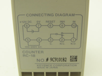Keyence RC-18 Digital Preset Counter 4-Digit LED 100-240VAC
