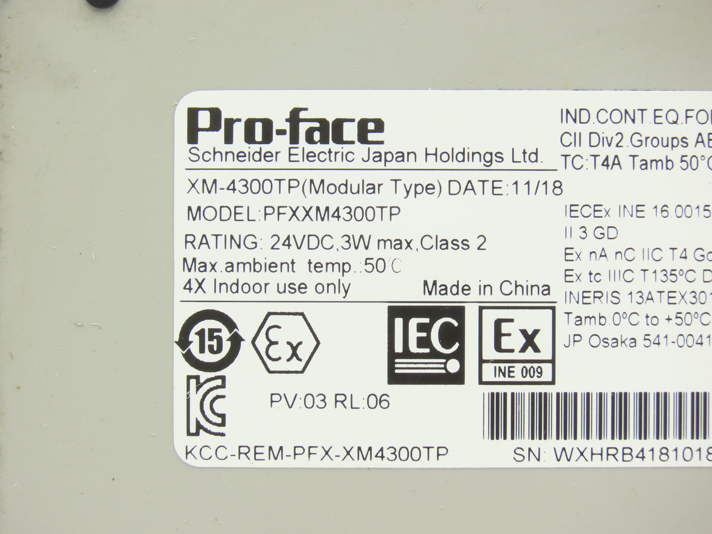 Pro-Face XM-4300TP Operator Control Panel 24VDC Input HDMI LCD Screen