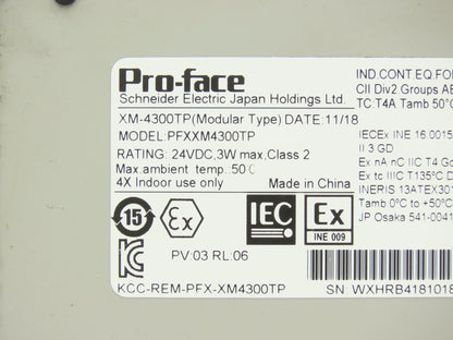 Pro-Face XM-4300TP Operator Control Panel 24VDC Input HDMI LCD Screen