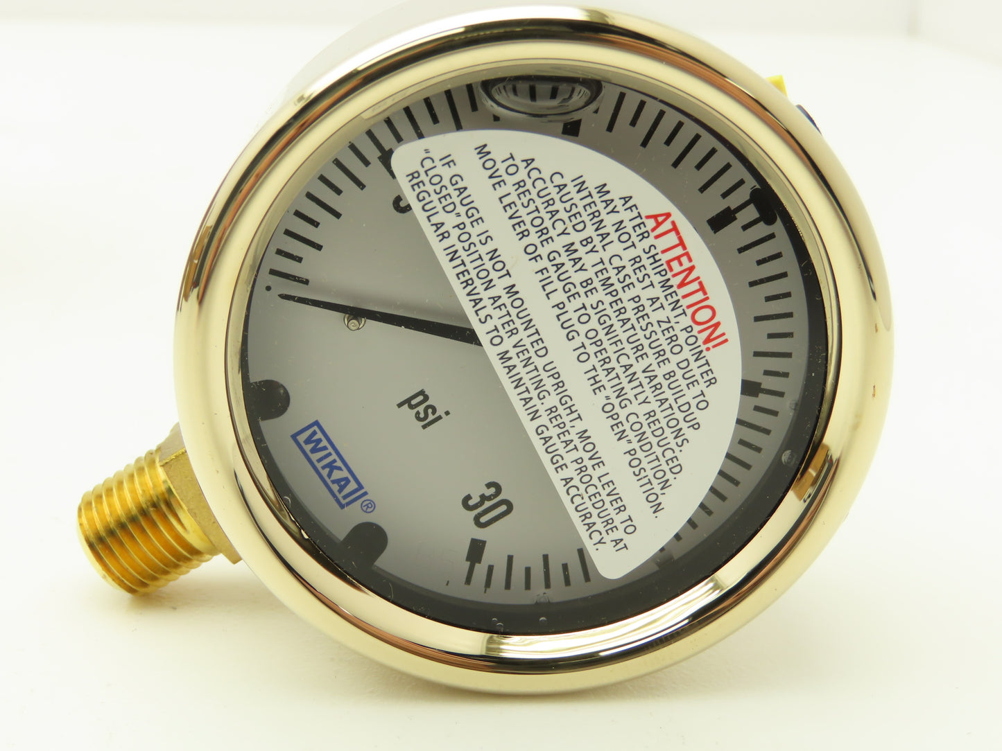 Wika 9310681 Liquid Filled Brass Pressure Gauge 0-30PSI 1/4"NPT  Lot of 3
