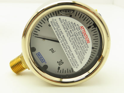 Wika 9310681 Liquid Filled Brass Pressure Gauge 0-30PSI 1/4"NPT  Lot of 3