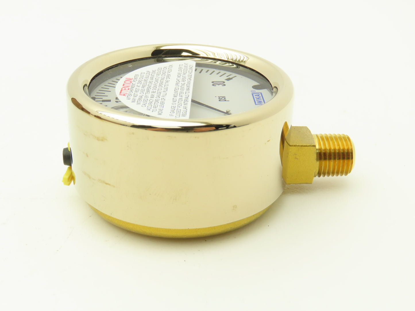 Wika 9310681 Liquid Filled Brass Pressure Gauge 0-30PSI 1/4"NPT  Lot of 3