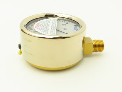 Wika 9310681 Liquid Filled Brass Pressure Gauge 0-30PSI 1/4"NPT  Lot of 3