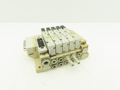 SMC SS5V2-05D Pneumatic Solenoid Valve 5-Station Manifold SV2200-5FU Valves