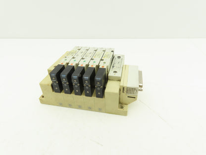 SMC SS5V2-05D Pneumatic Solenoid Valve 5-Station Manifold SV2200-5FU Valves