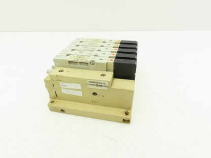 SMC SS5V2-05D Pneumatic Solenoid Valve 5-Station Manifold SV2200-5FU Valves