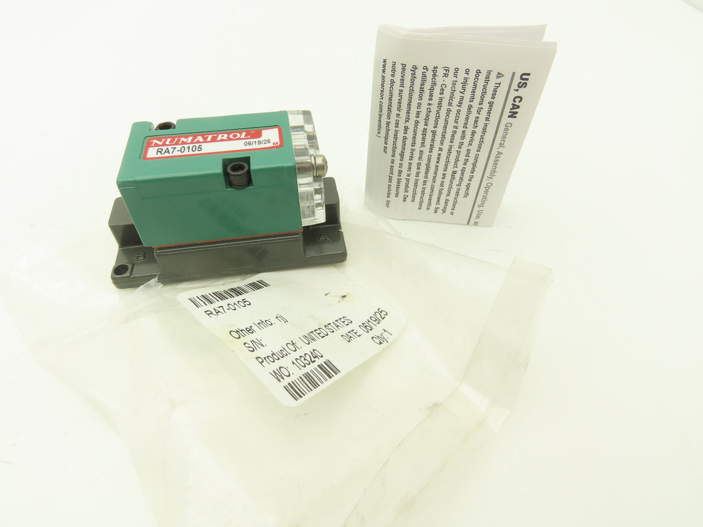 Numatics Numatrol RA7-0105 Pneumatic Free Float Pilot Valve 1/8"npt