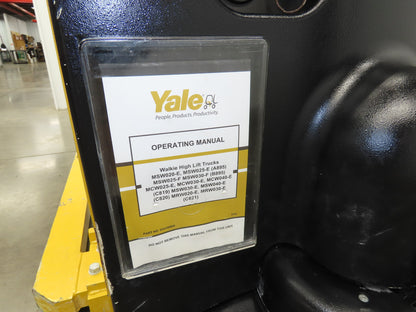 Yale MSW025 Walk Behind Pallet Lift Truck 2500lbs 24V Straddle Stacker 284H 2015