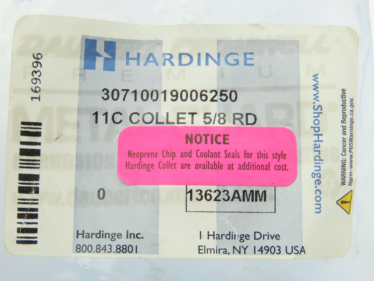 Hardinge 11C Collet 5/8" RD Round Smooth Bore 30710019006250