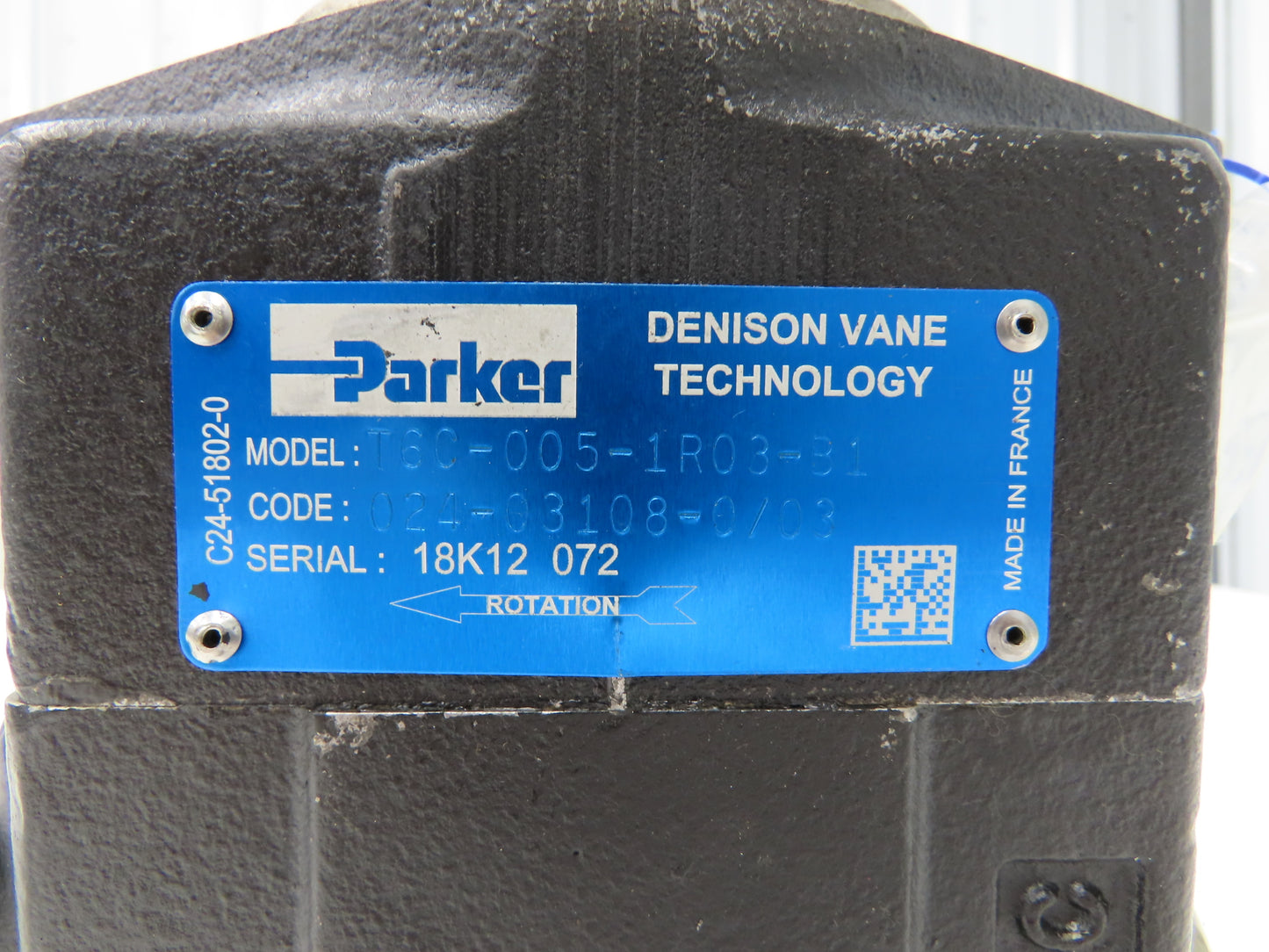 Parker T6C-005-1R03-B1 Hydraulic Vane Pump 12.7 GPM @2800 RPM 4000 PSI SAE B CW