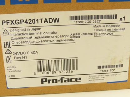 Schneider Pro-Face PFXGP4201TADW Touch Screen Operator Panel Rev H1 GP-4201TW