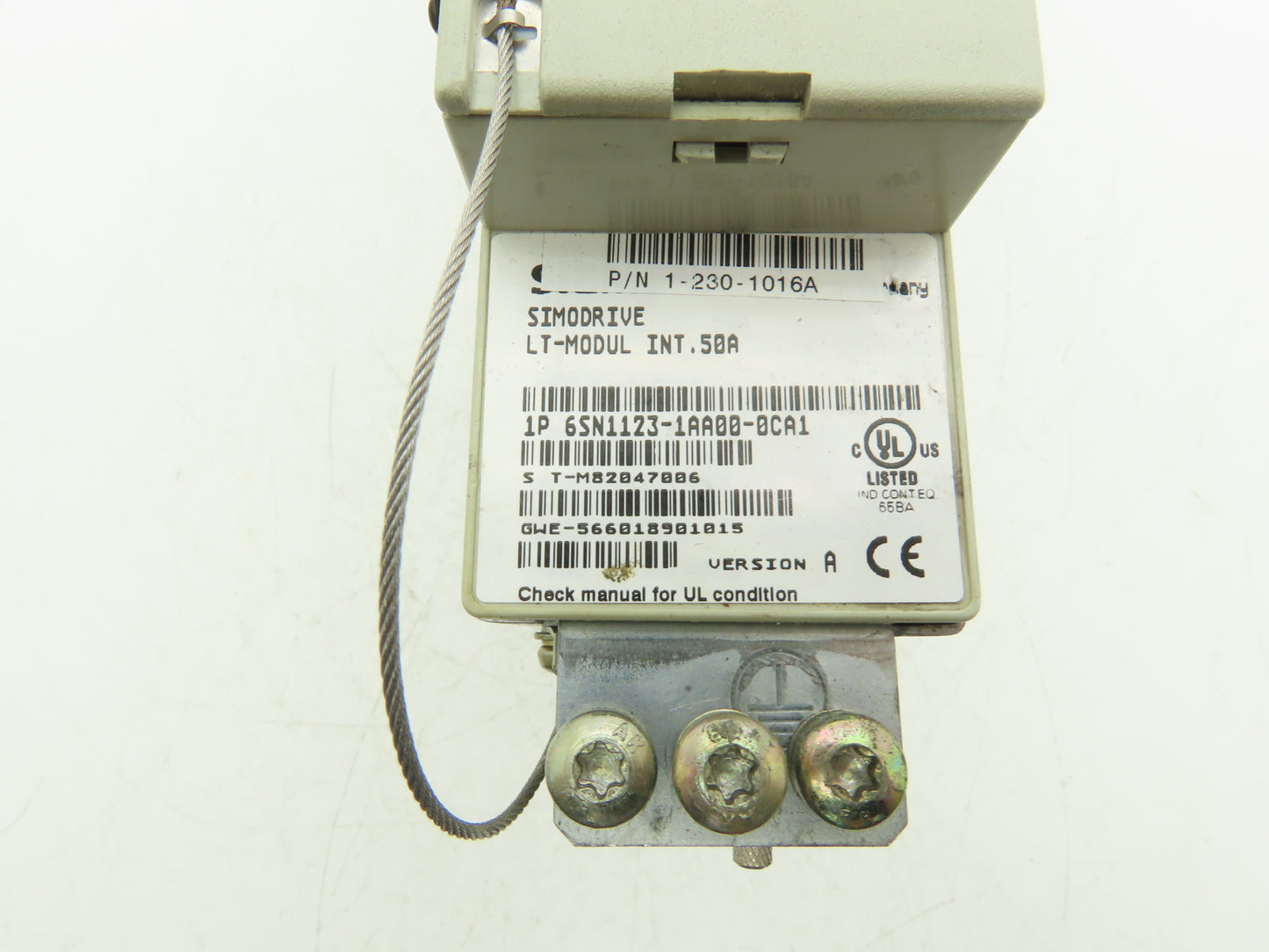 Siemens 1P 6SN1123-1AA00-0CA1 SIMODRIVE Servo Drive LT Module 6SN1118-0AD11-0AA1