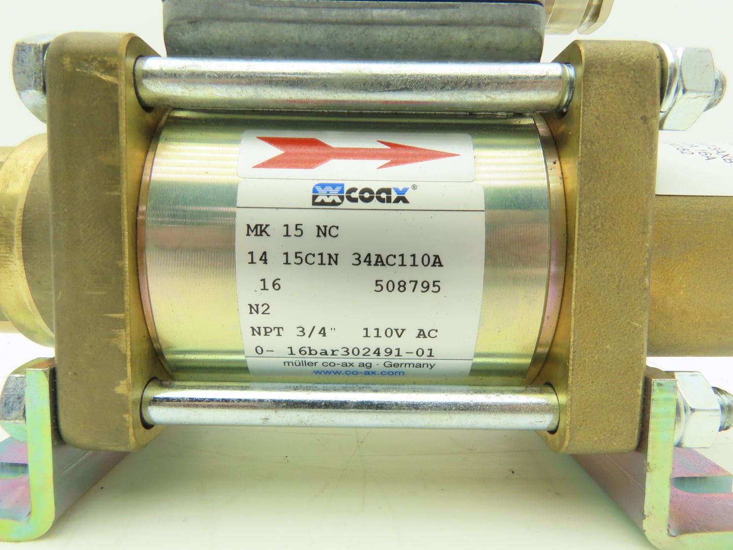 COAX MK 15 NC Pneumatic Coaxial Valve 2/2-Way NPT 3/4" 110VAC 230PSI